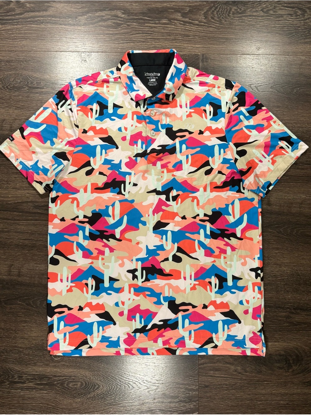 Good Good Golf Men’s Large Abstract Western Golf Polo P153